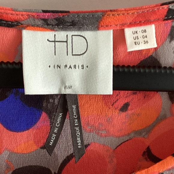 Anthropologie HD In Paris Silk Peplum Ruffle Blouse Top Cap Sleeves Dots Print - Picture 6 of 9